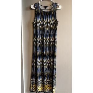 J Jill Wearever Collection Dress Size Small Tank Chevron Midi Sleeveless